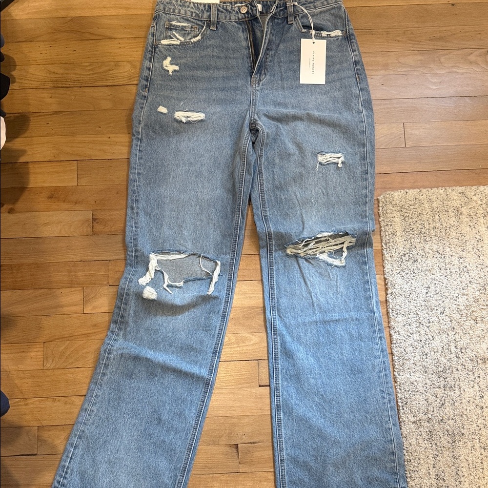 Distressed Blue Jeans - flying monkey